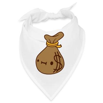 Gesicht Dollar Geld Sack - Bandana - Weiß - Vorne
