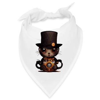 Elegante Katze - Bandana - Weiß - Vorne
