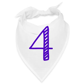 4 JAHRE. 4-jähriges Jubiläum. GEBURTSTAG 4 JAHRE. VIER - Bandana - Weiß - Vorne