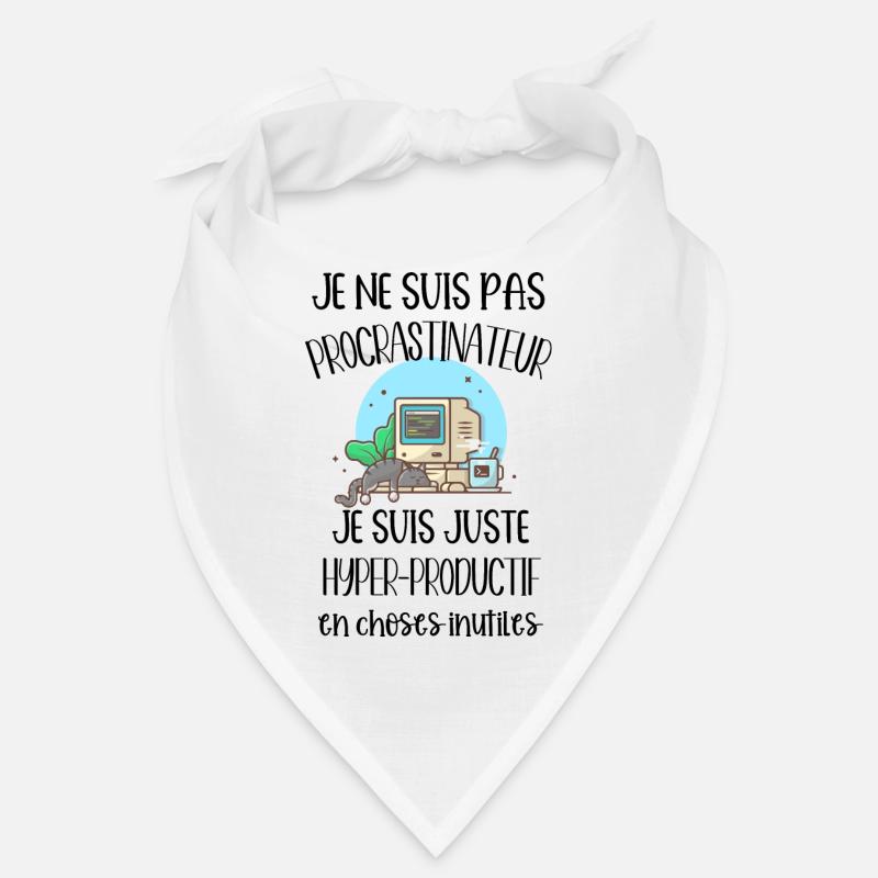 je ne suis pas procrastinateur - Bandana - blanc