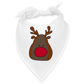 Fröhlicher Rentier-Print für Weihnachten - Bandana - Weiß - Vorne