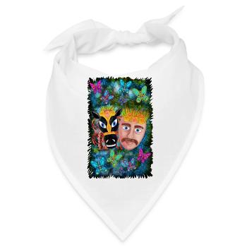 Traditionelle Masken Nicaraguas - Bandana - Weiß - Vorne