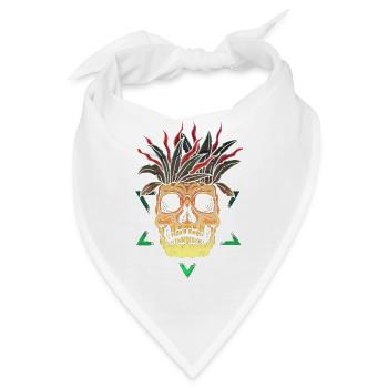 Skelett Skelett Skater Knochen Schädel Skelett Kopf - Bandana - Weiß - Vorne