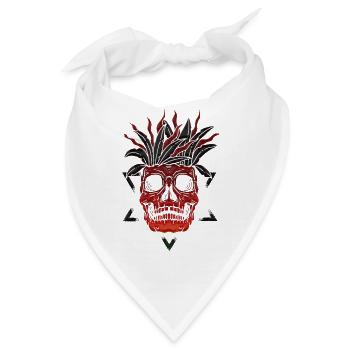Skelett Skelett Skater Knochen Schädel Skelett Kopf - Bandana - Weiß - Vorne