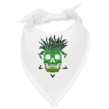 Skelett Skelett Skater Knochen Schädel Skelett Kopf - Bandana - Weiß - Vorne