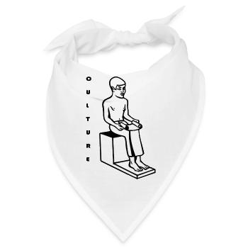 Sitzende Figur mit Papierrolle in der Hand CULTURE - Bandana - Weiß - Vorne