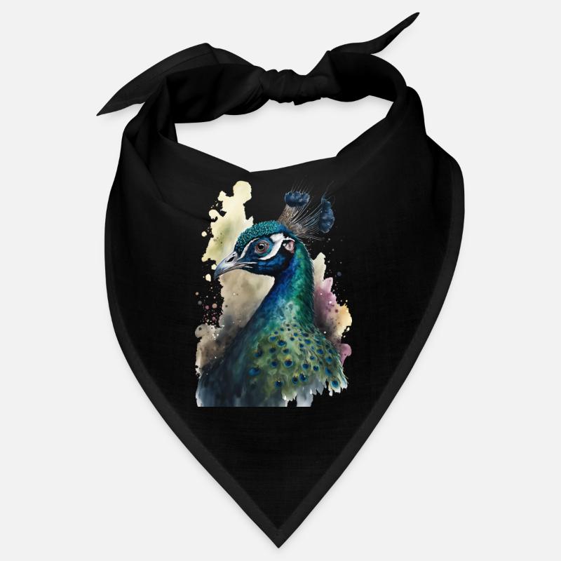 Aquarelle de paon Bandana