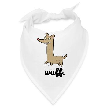 Cooler Hund | Lustige Geschenkidee | wuff - Bandana - Weiß - Vorne