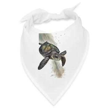 Schildkröte Realistisch Aquarell - Bandana - Weiß - Vorne