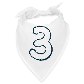 Nummer 3 - Bandana - Weiß - Vorne