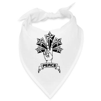 Frieden mit Sternen - Bandana - Weiß - Vorne