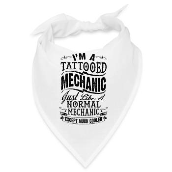 Tätowierter Mechaniker - Bandana - Weiß - Vorne