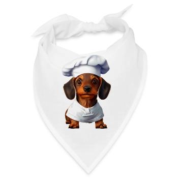 Dachshund Gastronom Hund Kochen Hunde Dackelwelpe - Bandana - Weiß - Vorne