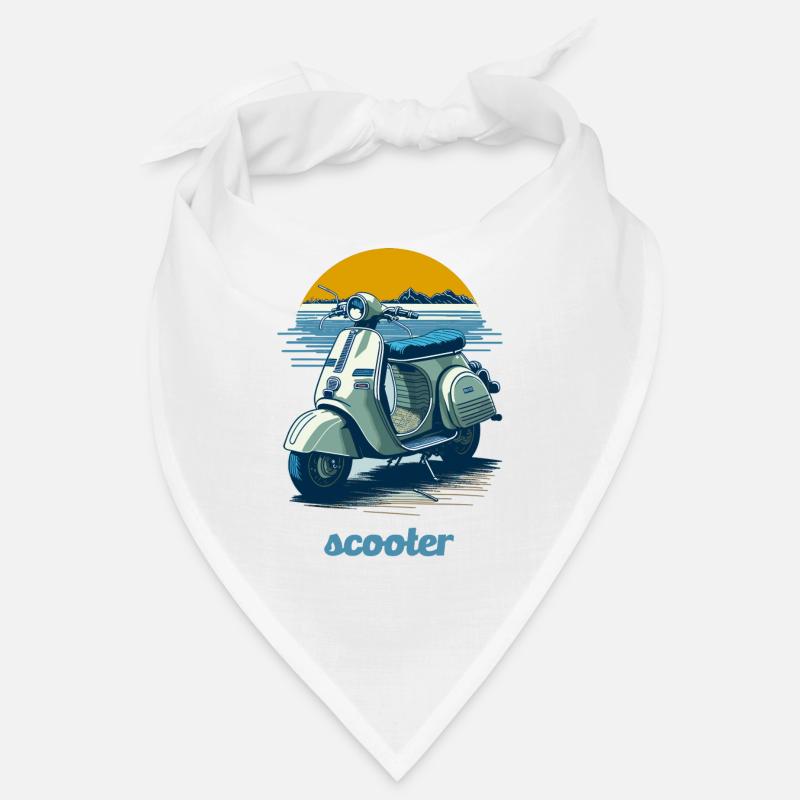 Vintage Scooter mit Bergkulisse Bandana