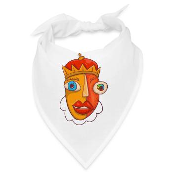 Abstaract König Karikatur - Bandana - Weiß - Vorne