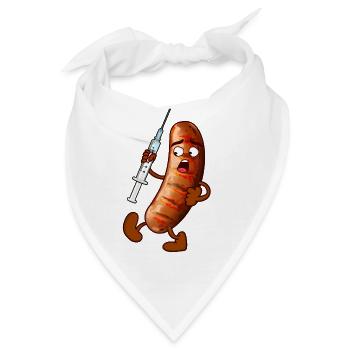 impfwurst Bratwurst Impfen Virus - Bandana - Weiß - Vorne