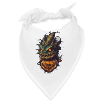 Helloween Kürbis Monster - Bandana - Weiß - Vorne