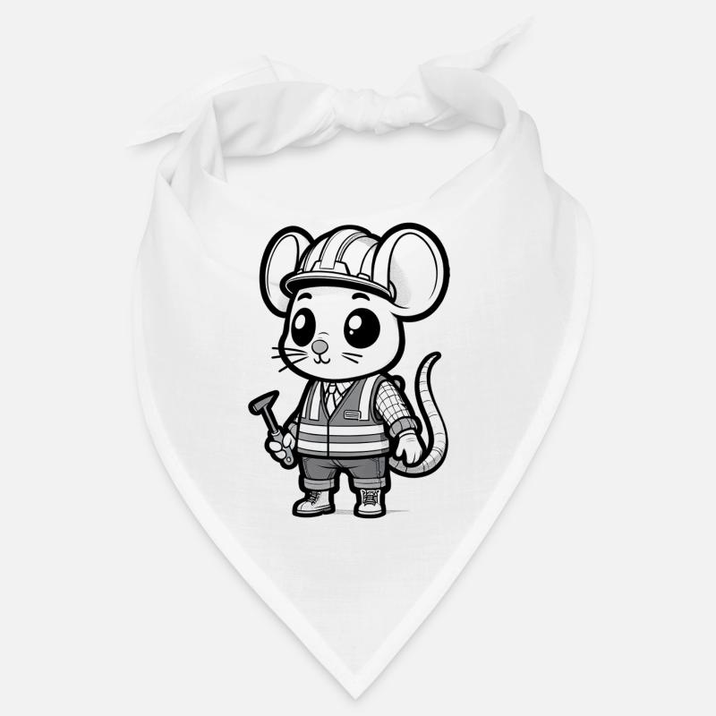 Cute Mouse Construction Worker Bandana