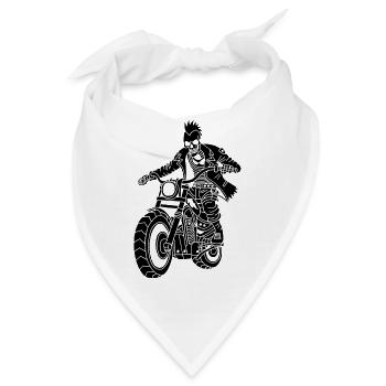 Der schwarze Biker aus der Hölle - Bandana - Weiß - Vorne