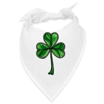 Kleeblatt St. Patrick´s Day Irisches Shamrock - Bandana - Weiß - Vorne
