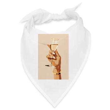 Prost! Frauenhand mit Sektglas | AI - Bandana - Weiß - Vorne