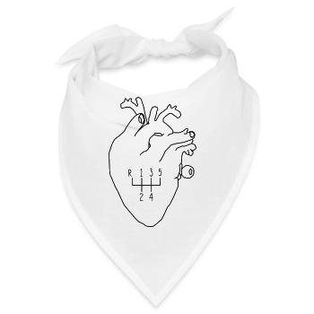 Herz-Schalthebel Fahrer - Bandana - Weiß - Vorne