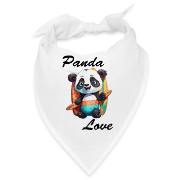 Panda / Tier / Zoo / Bambus / Wild / Kindlich - Bandana - Weiß - Vorne