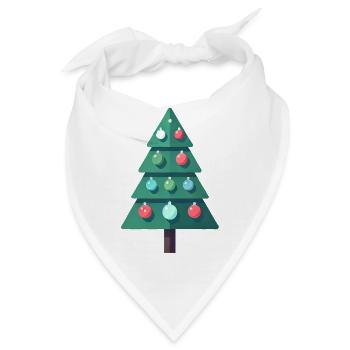 Tannenbaum mit Kugeln - Bandana - Weiß - Vorne