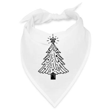 Weihnachtsbaum - Bandana - Weiß - Vorne