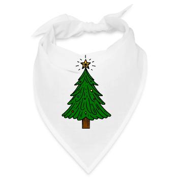 Weihnachtsbaum - Bandana - Weiß - Vorne