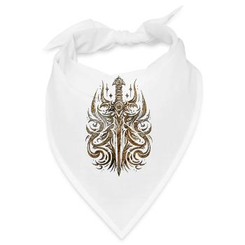 Schwert Mittelalter Ritter Krieger Alte Geschichte Kunst - Bandana - Weiß - Vorne