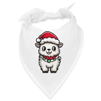 Alpaka Llama Weihnachten - Bandana - Weiß - Vorne
