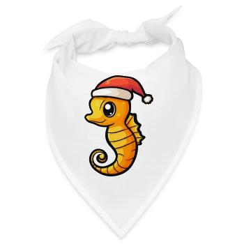 Seepferd Weihnachten - Bandana - Weiß - Vorne