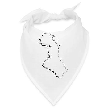 (RU) Dagestan Landkarte als Umriss - Bandana - Weiß - Vorne