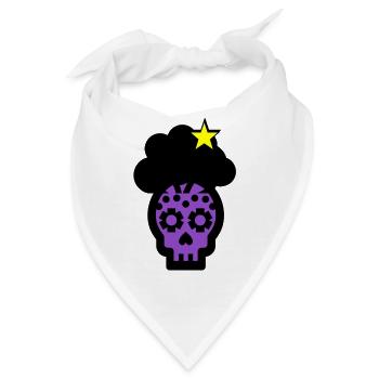 Punk Totenkopf - Bandana - Weiß - Vorne
