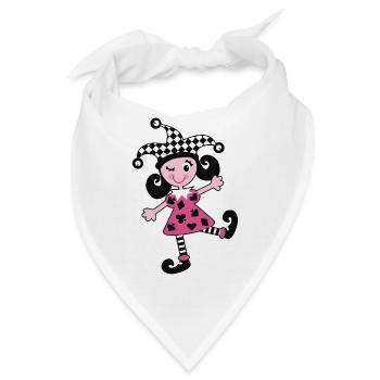 Fasching, Karneval, Harlekin - Bandana - Weiß - Vorne