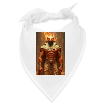 Horus, falkenköpfiger Gott, mit der Doppelkrone - Bandana - Weiß - Vorne