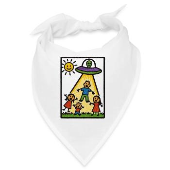 UFO nimmt Papa mit! - Bandana - Weiß - Vorne