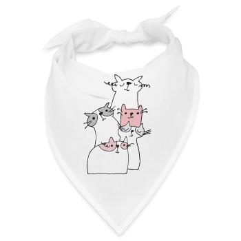 katzen treffen - Bandana - Weiß - Vorne