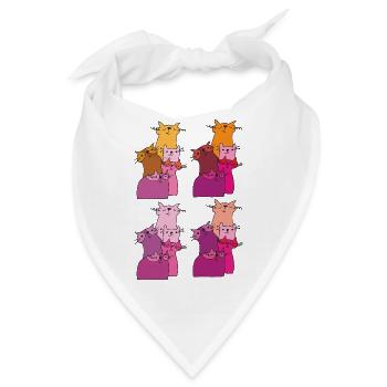 katzen treffen muster - Bandana - Weiß - Vorne