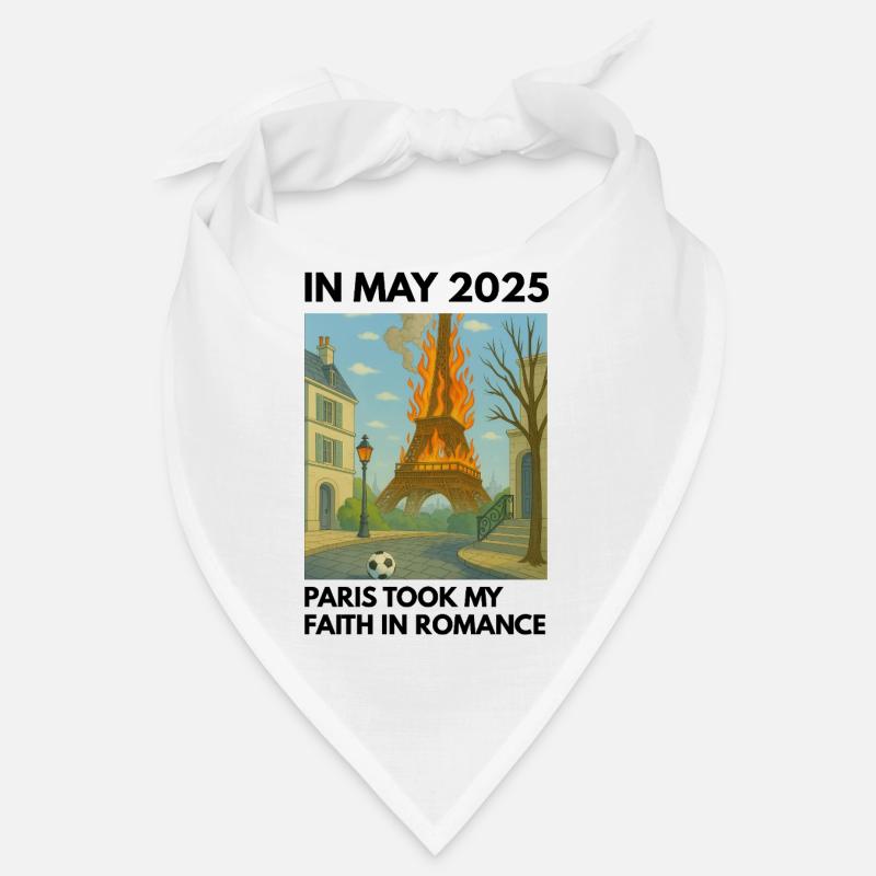 Eiffel Tower on Fire - Bandana - white