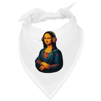 Die Mona Lisa (kaum) abgelenkt - Bandana - Weiß - Vorne