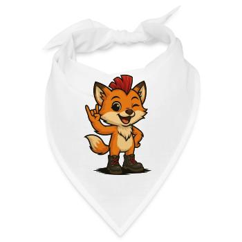 Fuchs mit Punk-Power - Bandana - Weiß - Vorne