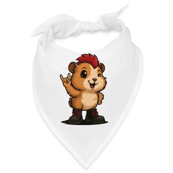 Punk Rock Meerschweinchen - Bandana - Weiß - Vorne
