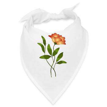 Florale Illustration mit kontrastierenden Farbtönen - Bandana - Weiß - Vorne
