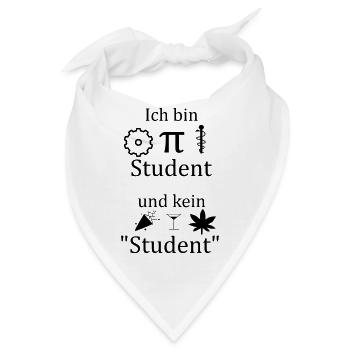 Unispruch "Ich bin MINT Student" Studenten - Bandana - Weiß - Vorne