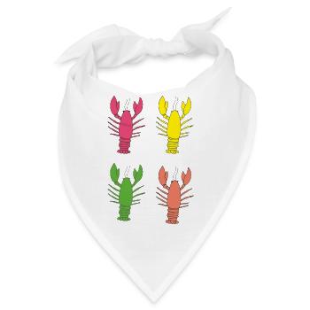 Colorful Lobster hummer - Bandana - Weiß - Vorne