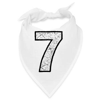 Rissiger Sieben Ziffer Muster - Bandana - Weiß - Vorne