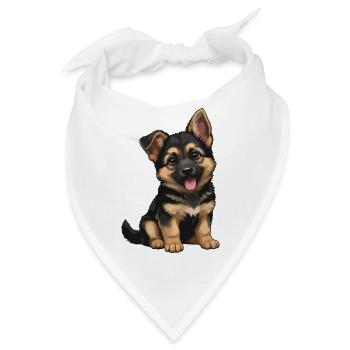 Duitse_Herder_puppy_lief - Bandana - Weiß - Vorne
