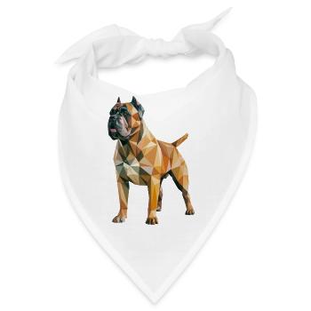 Mastiff - Cooles Low-Poly-Logo - Bandana - Weiß - Vorne